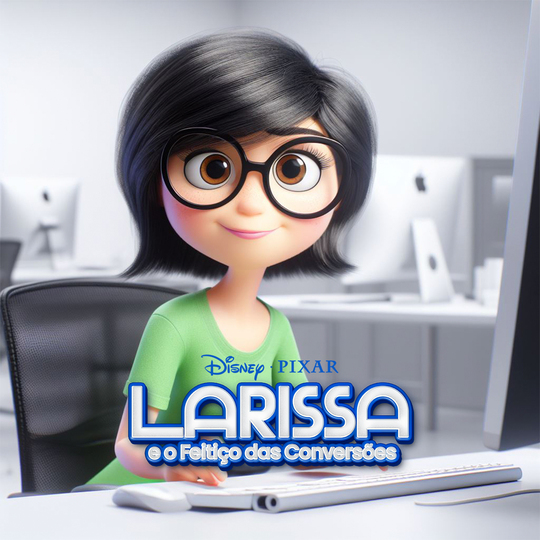 Larissa, responsável por estratégia na Golden Consultoria Digital como personagem de filme da Disney Pixar